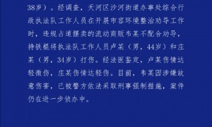 广州一商贩持棍追打执法人员，警方通报：涉嫌故意伤害，案件侦办中