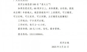 湖南一景区招60岁以上老人带薪钓鱼：时薪20元还包吃，能发呆打盹